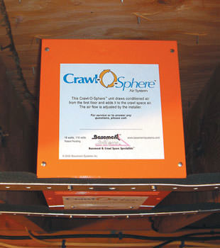 A ventilation fan installed for a crawl space in Osage
