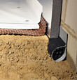 A crawl space encapsulation and insulation system, complete with drainage matting for flooded crawl spaces in Fort Dodge