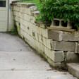 a collapsing retaining wall in Fort Dodge