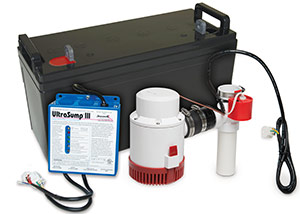 a battery backup sump pump system in Newton
